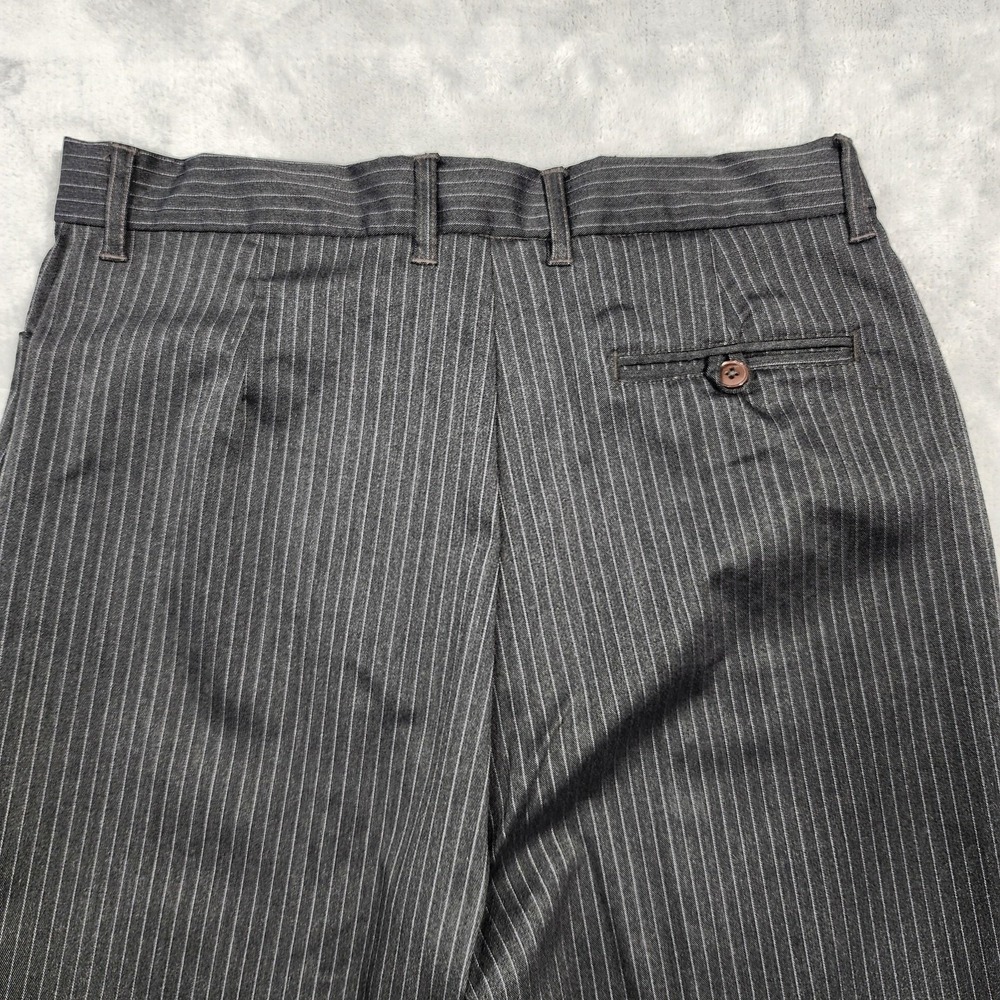 Vintage Merona Pants Womens 14 Gray Pinstripe Straight Leg Stretch Office - Picture 3 of 10